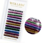 Gene false fir cu fir Rita WOW Lash Glitter color cu sclipici D/0.15 de 13mm